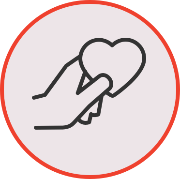 Illustration of a hand holding a heart
